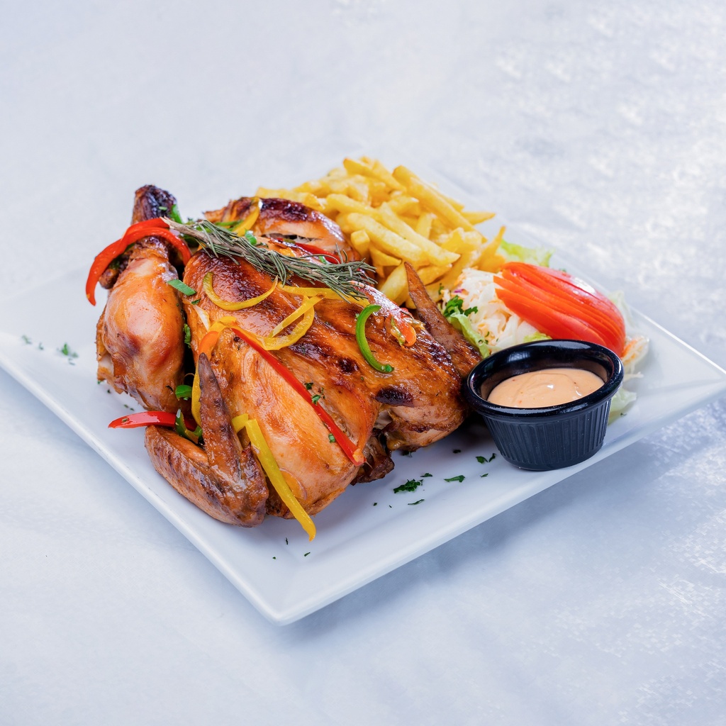 Grilled Whole Chicken With Chips