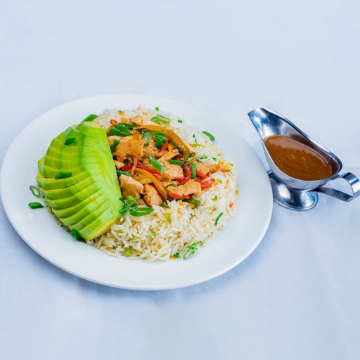 [LC6014] CHICKEN STIR FRY WITH ACCOMPANIMENTS (RICE)