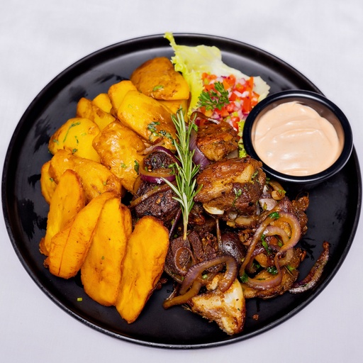 [LC227] GOATS MEAT WITH ACCOMPANIMENTS (POTATO WEDGES)